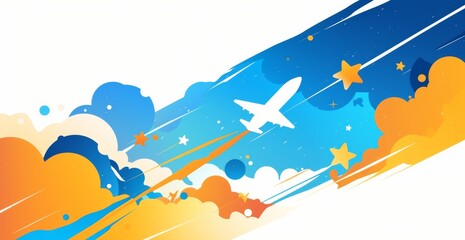  air transportation and airport ground activities, features a blue main color with an orange accent representing travel or flight paths