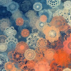 Pattern with abstract circles, splashes