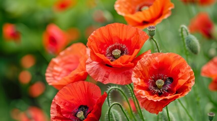 Poppy flowers are vibrant and colorful blooms that are commonly known for their delicate petals and striking appearance. 