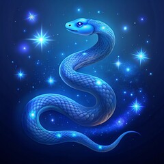 Obraz premium snake and stars in the night