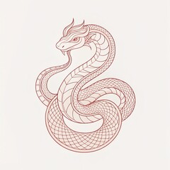 Fototapeta premium illustration of chinese snake