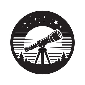 recommend clip art: Telescope Silhouette Vector Illustrations - Perfect for Astronomy Designs