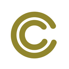 Fototapeta premium Stylized letter C logo in olive green. icon
