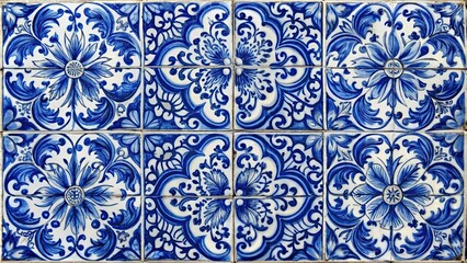 Mediterranean porcelain pottery with Gzhel style ornaments isolated on white background