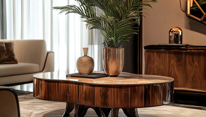 high-quality furniture design showroom, elegantly displayed pieces, ambient
luxurious, focus on craftsmanship and excellence in design,