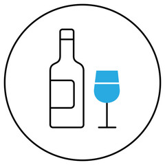 No Wine Alcohol-Free Glass VEctor Icon Design