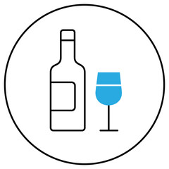 Prohibited Drinking Alcohol-Free Wine VEctor Icon Design