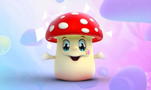 animated mushroom in the forest
