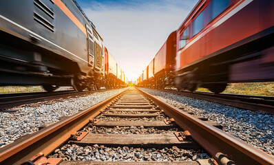 Fototapeta premium train on railway