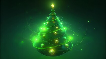 new year tree on dark green background