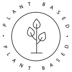 Vegan Eco Plant-Based Vector Icon Design