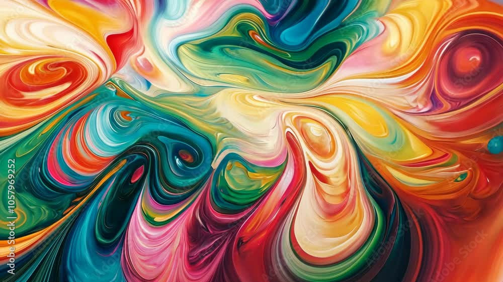 Poster abstract swirls of vibrant colors create a mesmerizing pattern in this close-up shot