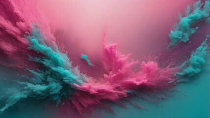 Obraz premium neon Pink, Teal glowing gradient background, a soft grainy noise texture with shimmering highlights and Smooth Transitions for a dynamic effect.