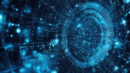 Obraz premium PCB, blue tone, complex patterns of lines and dots. High-tech, detailed, digital technological background. The concept of advanced technology and innovation. AI.