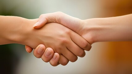 A close-up of two hands shaking, symbolizing agreement, partnership, and mutual respect.