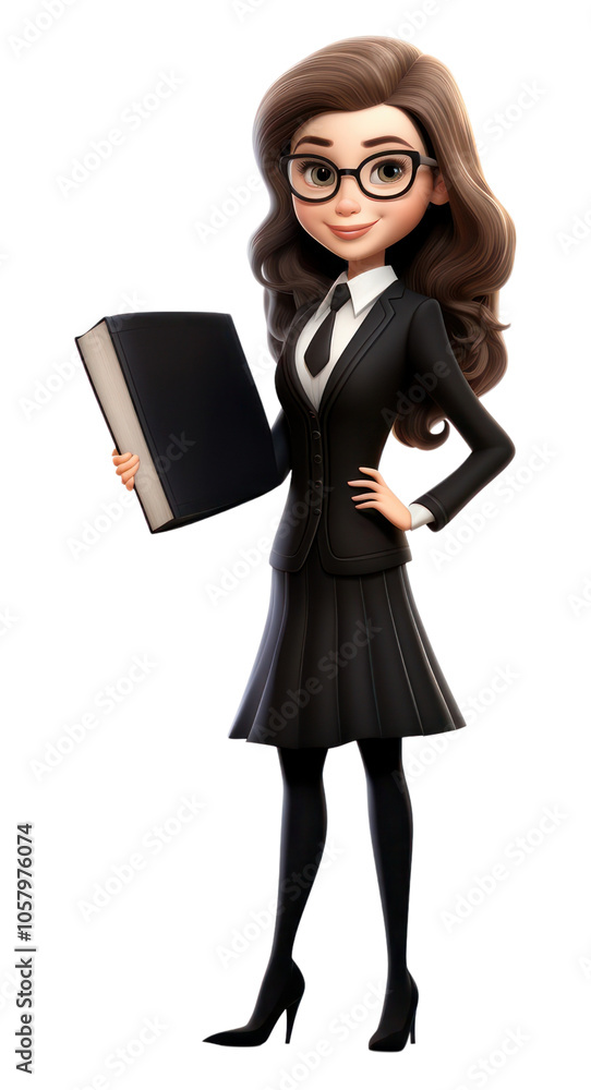 Poster PNG Lawyer cartoon adult woman.