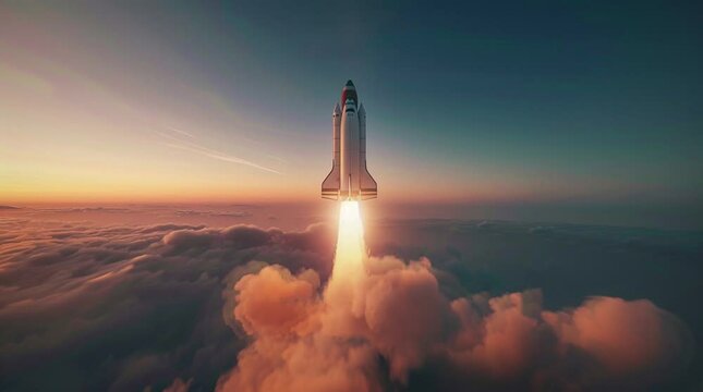 Rocket launch heading toward the galaxy, symbolizing space exploration, adventure, and the vast universe
Seamless looping 4k time-lapse virtual video animation Generated AI