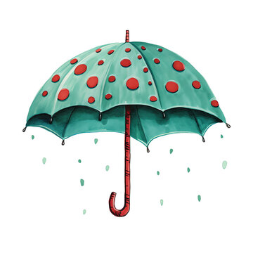 recommend clip art: Umbrella clipart, colorful watercolor illustration on transparent background. Watercolor autumn. Bright rain umbrella