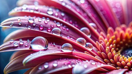 Obraz premium Macro water droplets on flower petals