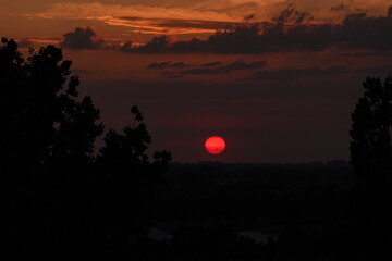 sunset over the mountains