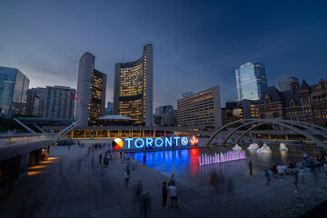 Fototapeta premium Toronto sign board in the city hall, Ontario, Canada 