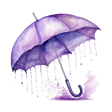recommend clip art: Umbrella clipart, colorful watercolor illustration on transparent background. Watercolor autumn. Bright rain umbrella