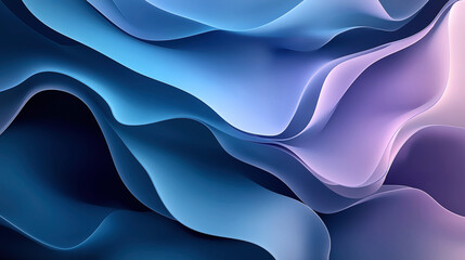 Obraz premium Abstract fluid shapes in gradient blues and purples creating a smooth, wavy pattern mimicking fabric or liquid movement with soft transitions.