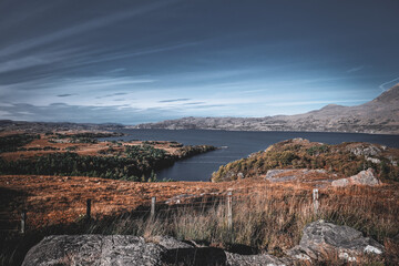 Schottland Highlands Herbst Meer Nordatlantik Himmel Panorama warm golden atmosphärisch