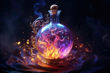 bottle of boiling magic potion