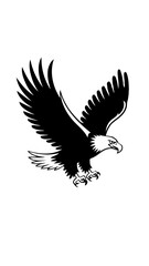 A vector-based, clean, flat illustration of a Eagle Bird Flying logo .Generative AI
