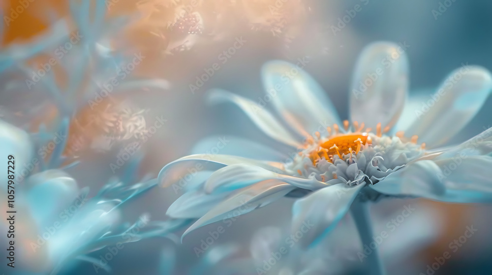 Canvas Prints a close-up of a daisy flower, highlighting its delicate white petals and vibrant yellow center