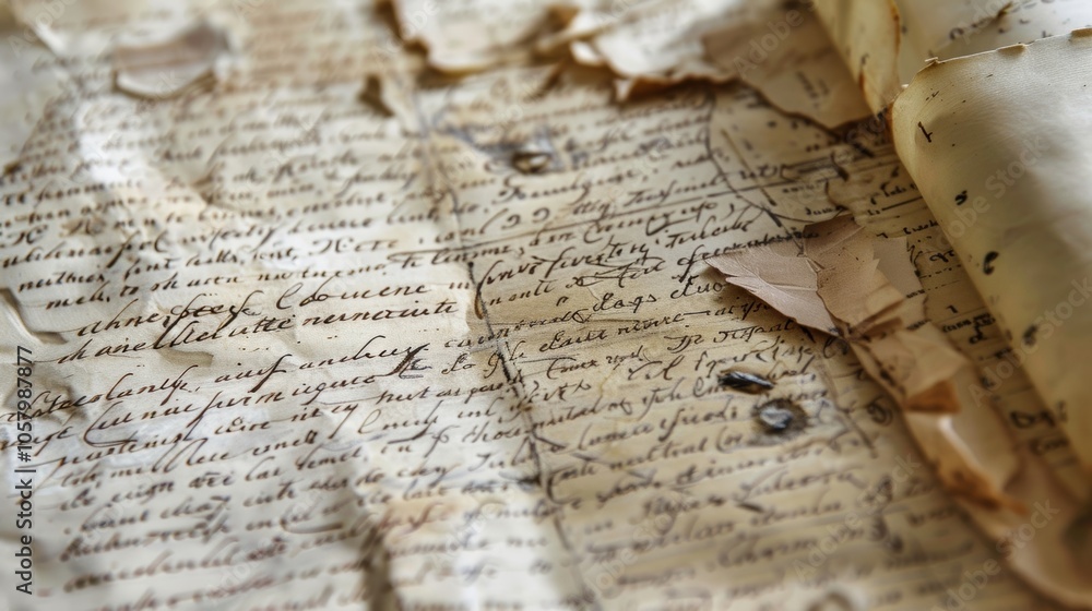 Poster a closeup of a preserved script with handwritten notes and annotations offering a glimpse into the c