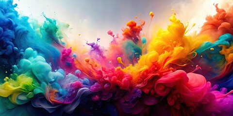 Fototapeta premium Minimalist abstract background of colorful mixed paint
