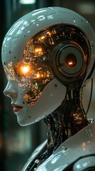 AI robot working with big data