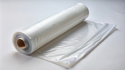 Minimalist roll of polyethylene plastic painters drop cloth