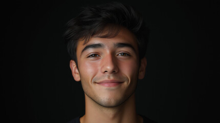 Obraz premium young man with dark hair and a pleasant expression