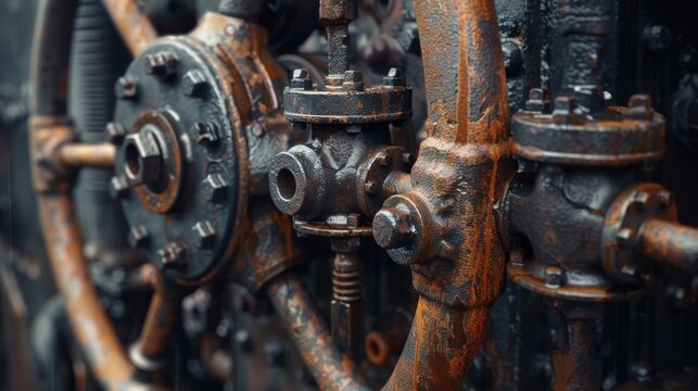 A closeup of a ships bilge pump showcasing its sy metal construction and intricate mechanism.