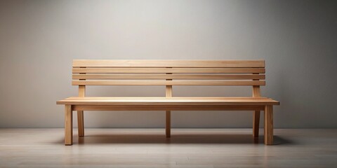 Minimalist wooden bench with natural finish macro shot