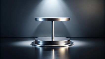 modern sleek silver metal podium