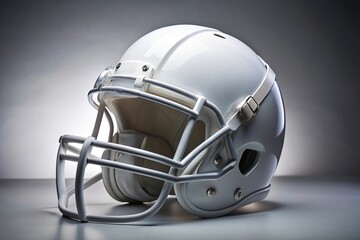 Naklejka premium Modern white football helmet for mock up low angle view