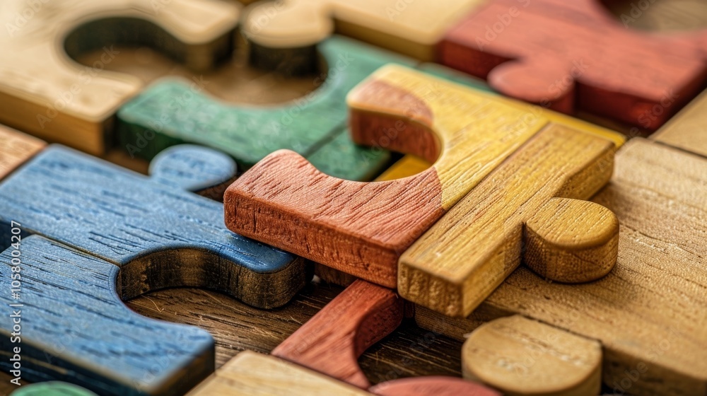Poster a set of wooden puzzles designed to challenge students problemsolving skills.
