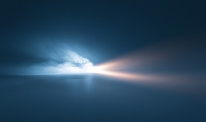 An abstract image of a light beam going through the sky