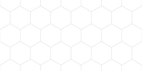 Hexagon grid vector seamless pattern. Subtle thin grey lines texture, delicate minimalist lattice, mesh, net, honeycomb, hexagons. Abstract minimal basic transparent background. Trending geo design