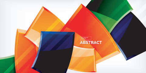 Colorful geometric abstract shapes. Illustration For Wallpaper, Banner, Background, Card, Book Illustration, landing page