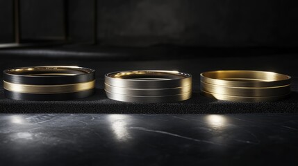 Elegant Ring Display with Distinctive Metallic Finishes