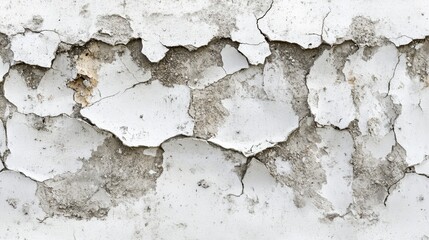 Close-Up of Cracked White Paint on Wall Surface