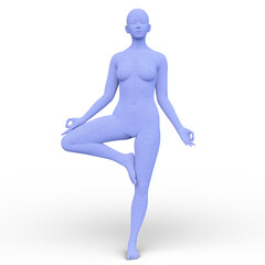 ポーズをとる女性　3DCGレンダリング