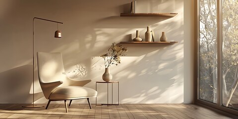 Modern Interior of Stylish Living Room ,Wall Mock Up, Frame , Poster with Beautiful Background, 3d render