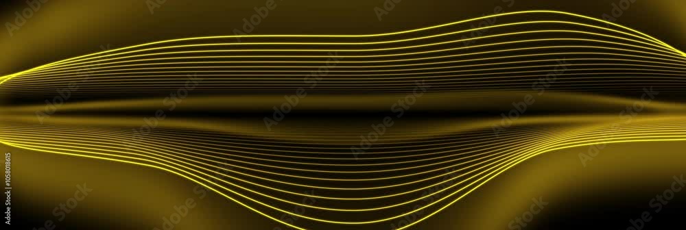 Fototapete curved wavy lines tech futuristic motion background. dynamic abstract line waving loop line. metaver