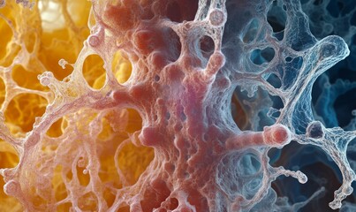 Highly detailed macro image of a color biological texture